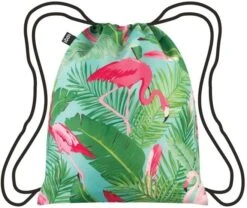Loqi Wild Flamingos Drawstring Backpack