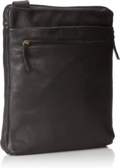 Derek Alexander N/S Top Zip Messenger Bag- Black