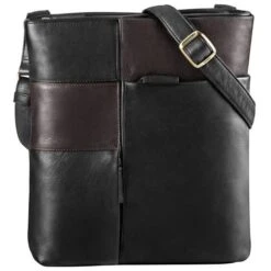 Derek Alexander AXIS- Slim Crossbody - Black/Brown